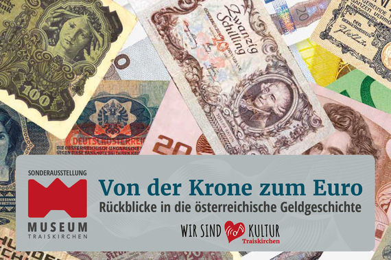 Grafik von der Krone zum Euro - Rückblicke au die österreichische Geldgeschickte