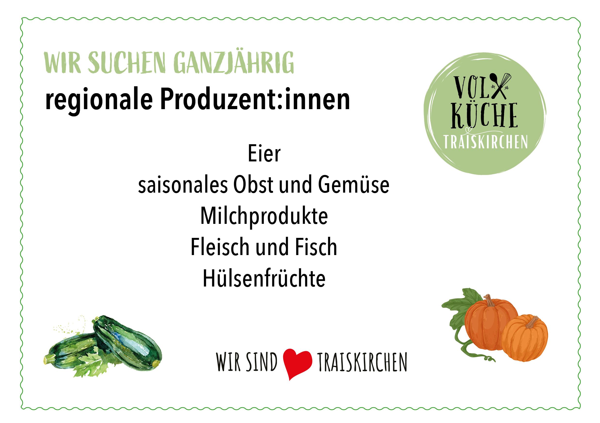Wir suchen regionale Produzent:innen
