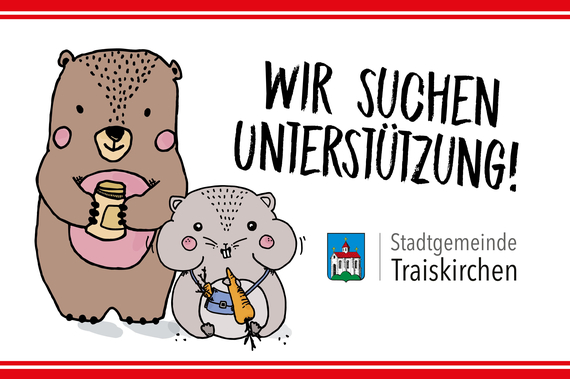 Grafik: Wir suchen Unterstützung.