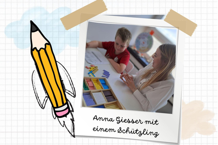 Anna Gießer mit einem Schützling