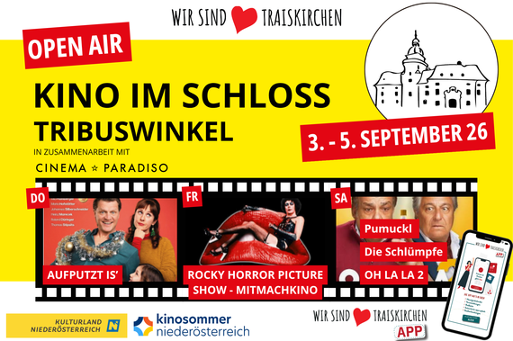 Kino im Schloss Tribuswinkel vom 3. bis 5. September 2026