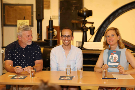 vlnr: GR Robert Eichinger, Gestalter Marcus Racz & Kulturvermittlerin Tanja Witzmann