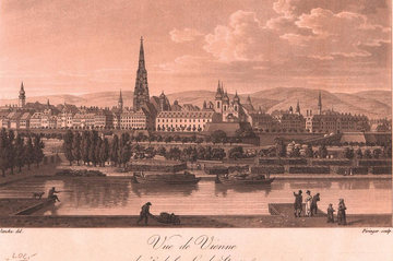 Historische Aufnahme des Hafen in Wien.