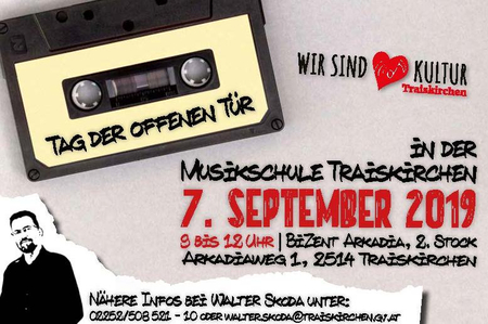 Grafik: Tag der offenen Tür Musikschule Traiskirchen.