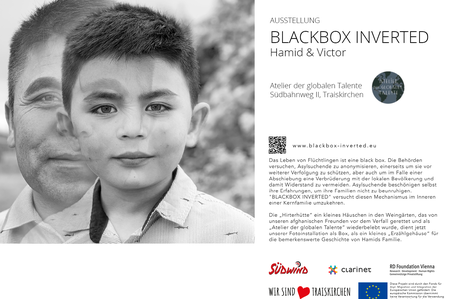 Grafik: BLACKBOX INVERTED, eine Ausstellung von Hamid & Victor.