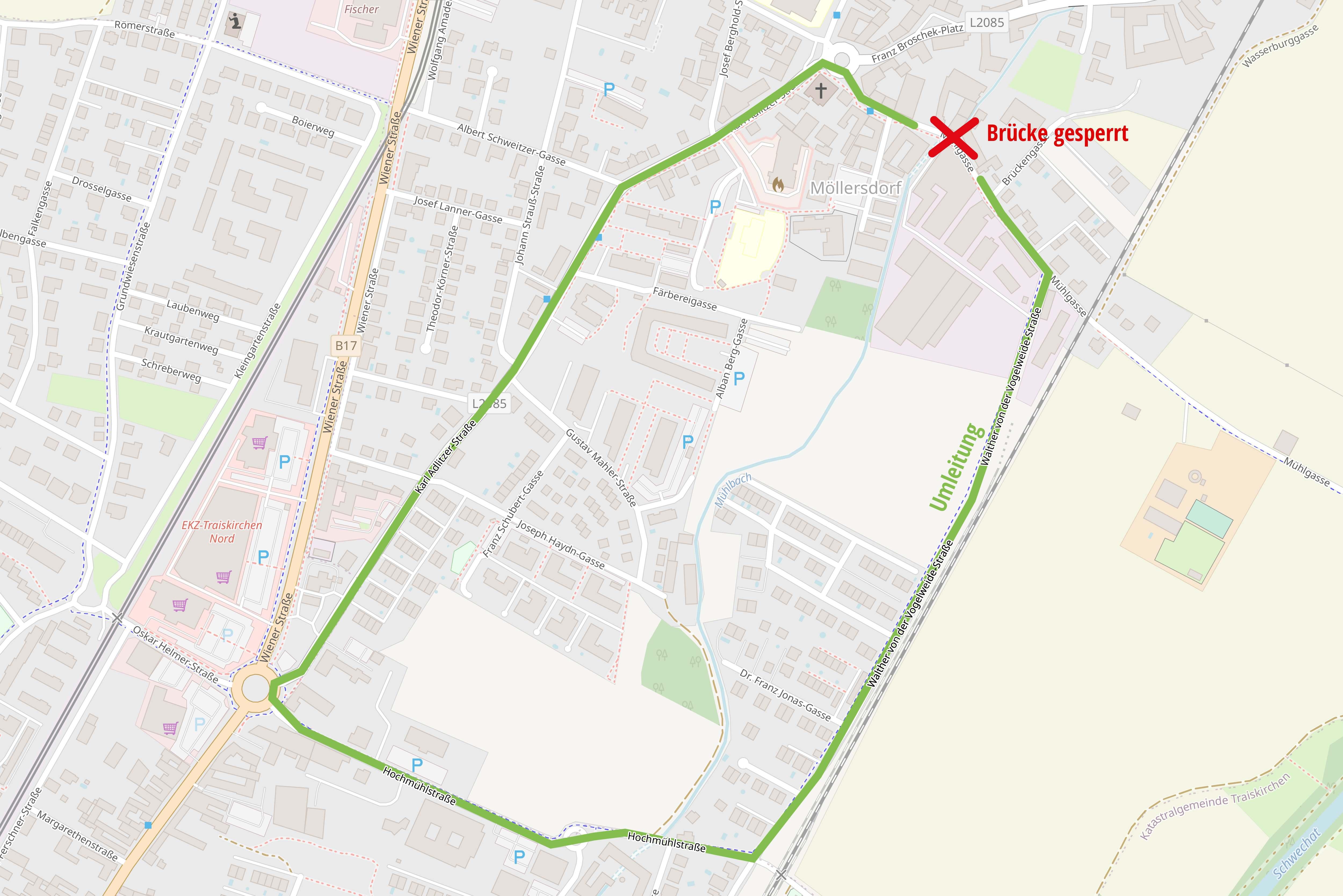 Brückensanierung Mühlgasse - Erneute Sperre ab 1. Juni 2022