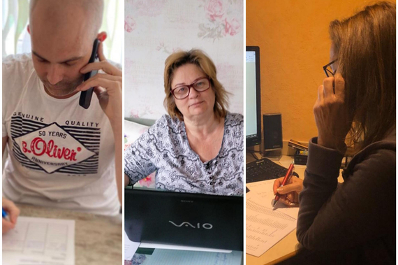 Drei Mitarbeiter*innen für Telefon-Freundschaften in Traiskirchen.