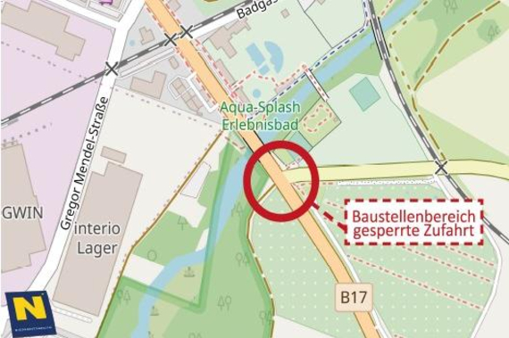 Karte der Kreuzung B17/Trumauer Straße (L156)