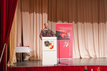 Abschnittskommandant Oliver Stocker, BR spricht zu den Delegierten © Daniel Bartmann