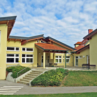 Gebäude von außen.