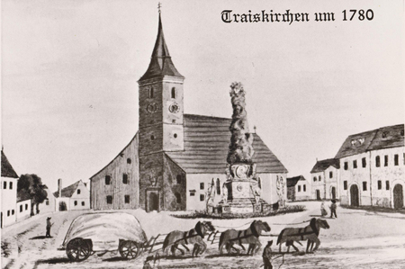 Der Hauptplatz Traiskirchen um 1780.